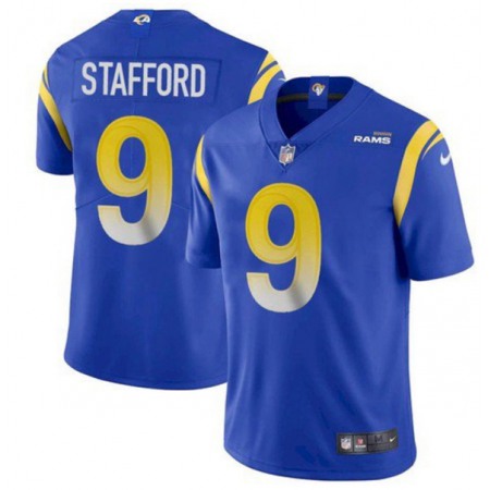 Men's Los Angeles Rams #9 Matthew Stafford 2020 Royal Vapor Untouchable Limited Stitched Jersey Men's Los Angeles Rams #9 Matthew Stafford 2020 Royal Vapor Untouchable Limited Stitched Jersey