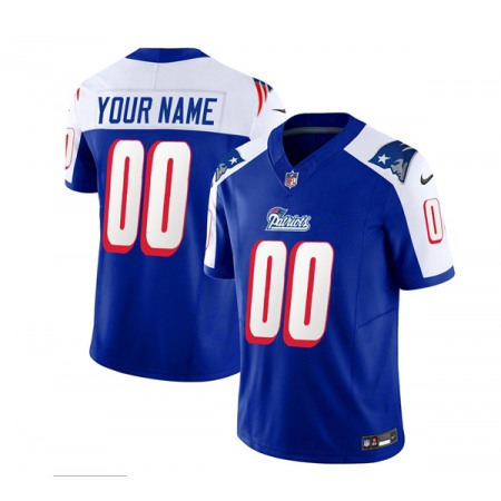 Men's New England Patriots Active Player Custom Blue/White 2023 F.U.S.E. Throwback Limited Stitched Football Jersey Men's New England Patriots Active Player Custom Blue/White 2023 F.U.S.E. Throwback Limited Stitched Football Jersey