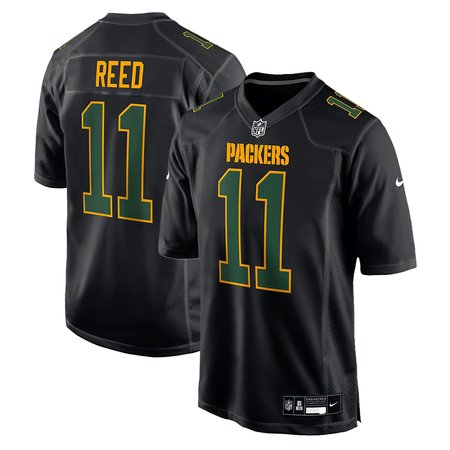 Men's Green Bay Packers #11 Jayden Reed Nike Carbon Black Fashion Game Jersey