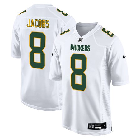 Men's Green Bay Packers #8 Josh Jacobs Nike Tundra White Fashion Game Jersey