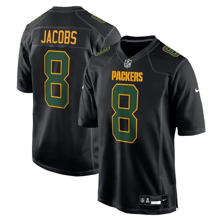 Men's Green Bay Packers #8 Josh Jacobs Nike Carbon Black Fashion Game Jersey